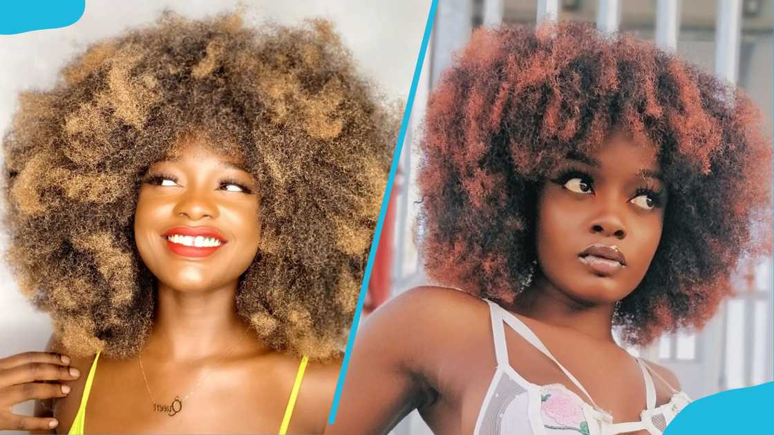 Women in Multi-colored kinky Afro