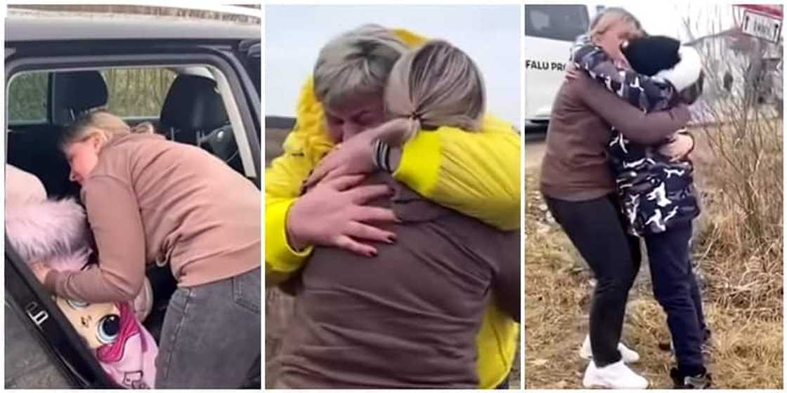 Ukrainian mum reunites with her children at the border after the Russian invasion Ukrainian mum reunites with her children at the border after the Russian invasion