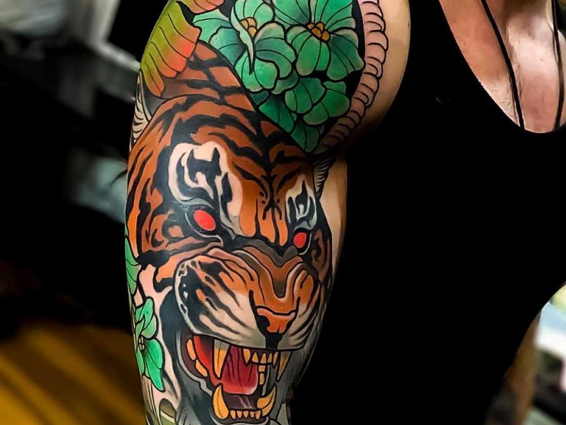 Super creative Japanese and neo-traditional hybrid tattoo sleeve Super creative Japanese and neo-traditional hybrid tattoo sleeve