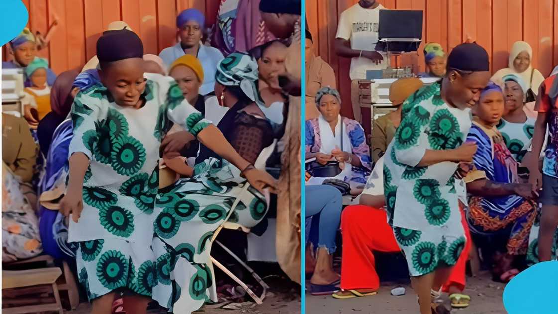 Ashaiman, an elderly Ghanaian woman, with American hip-hop, dance moves, reminisces about past life, wedding Ashaiman, an elderly Ghanaian woman, with American hip-hop, dance moves, reminisces about past life, wedding