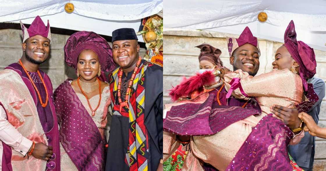 Luo bride, Nigerian hubby stun in beautiful African attire during traditional wedding Luo bride, Nigerian hubby stun in beautiful African attire during traditional wedding