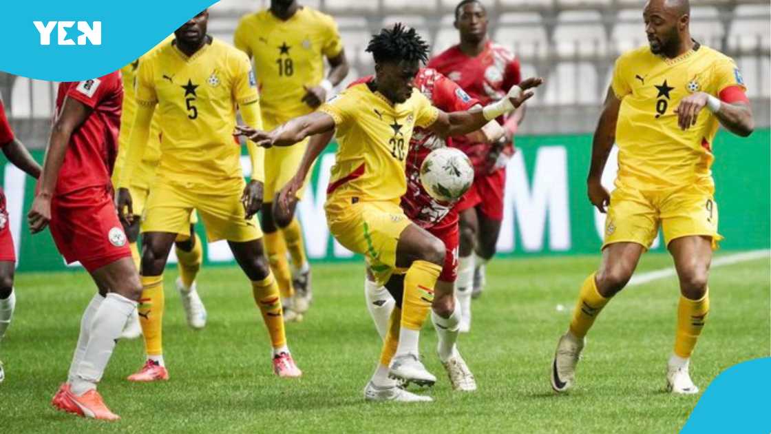 Mohammed Kudus in action for the Black Stars against Madagascar. Mohammed Kudus in action for the Black Stars against Madagascar.