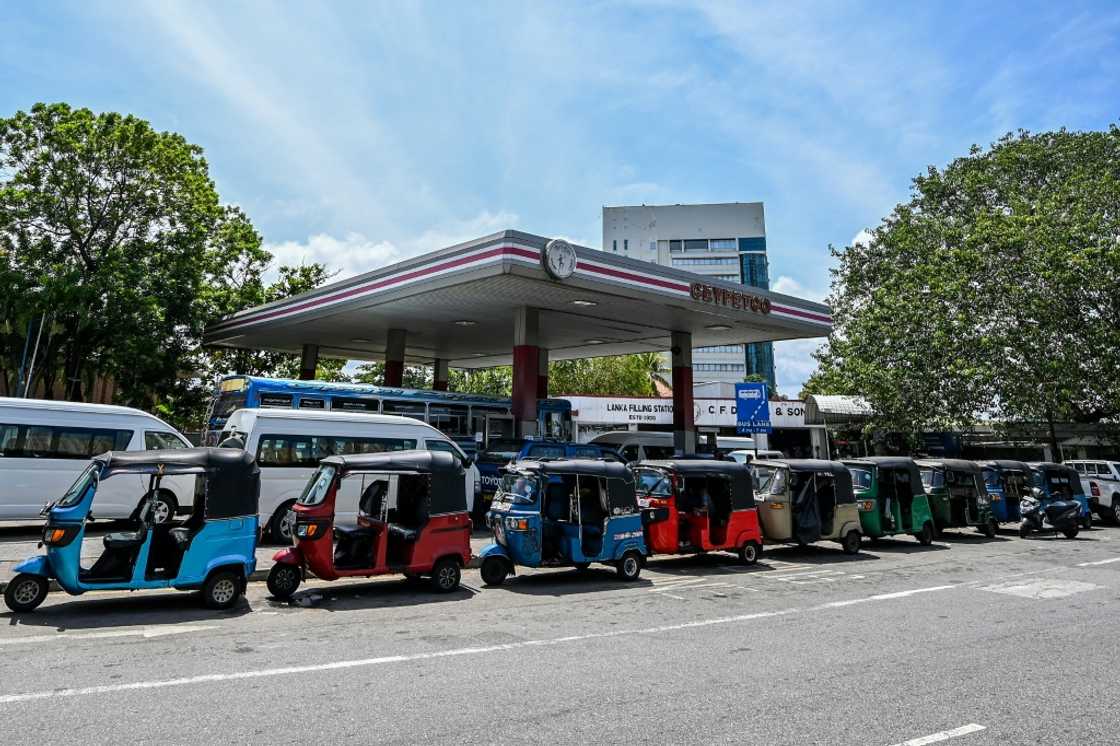 Sri Lankans are increasingly leaving their vehicles parked in long queues in hopes of fueling up when stocks are replenished