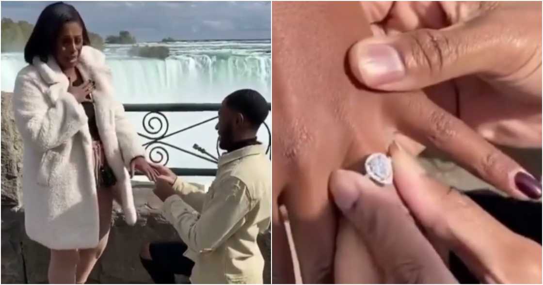 Kareem & Williams: Man proposes to his baby mama with stunning ring in romantic video Kareem & Williams: Man proposes to his baby mama with stunning ring in romantic video