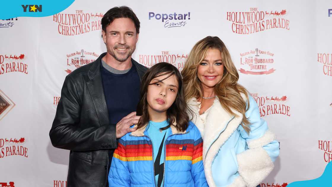 Aaron Phypers, Eloise Joni Richards (C) and Denise Richards at the 91st anniversary of the Hollywood Christmas Parade.