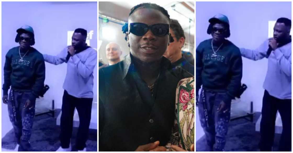 Stonebwoy at Def Jam for private album listening Stonebwoy at Def Jam for private album listening