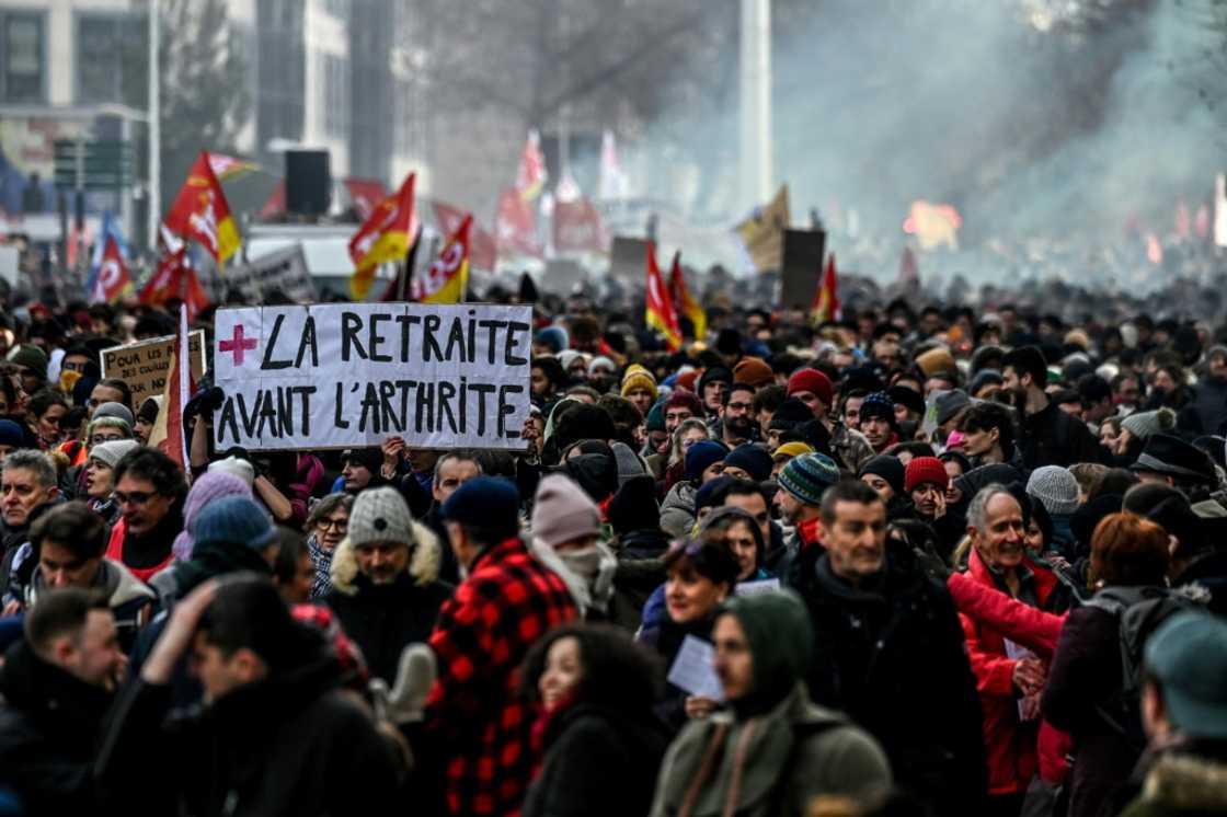 Over a million people turned out against pension reform in France on Thursday Over a million people turned out against pension reform in France on Thursday