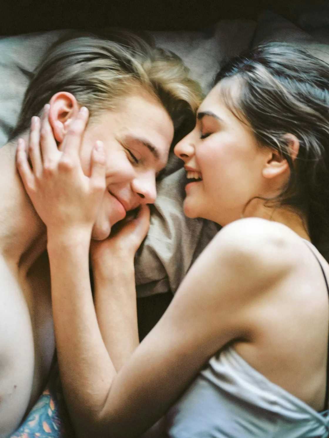 A couple lying in bed