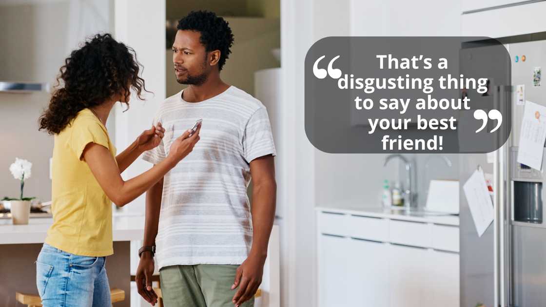 Two friends quarrelling Two friends quarrelling