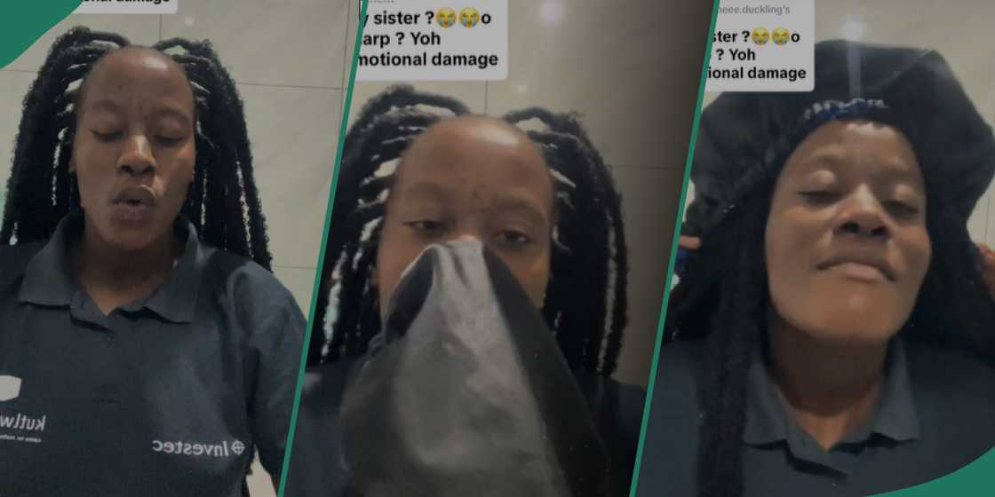 Lady complains of tight hairstyle Lady complains of tight hairstyle