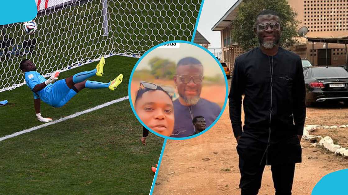 Fatau Dauda shares moment with fan. Fatau Dauda shares moment with fan.