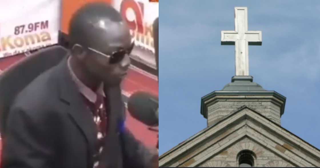 Ghanaian 'preacher' in the studio of Kumasi-based Akoma FM Ghanaian 'preacher' in the studio of Kumasi-based Akoma FM