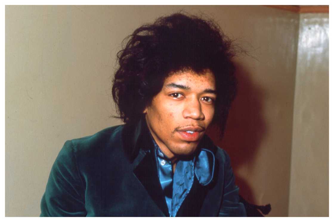 Jimi Hendrix poses for a portrait