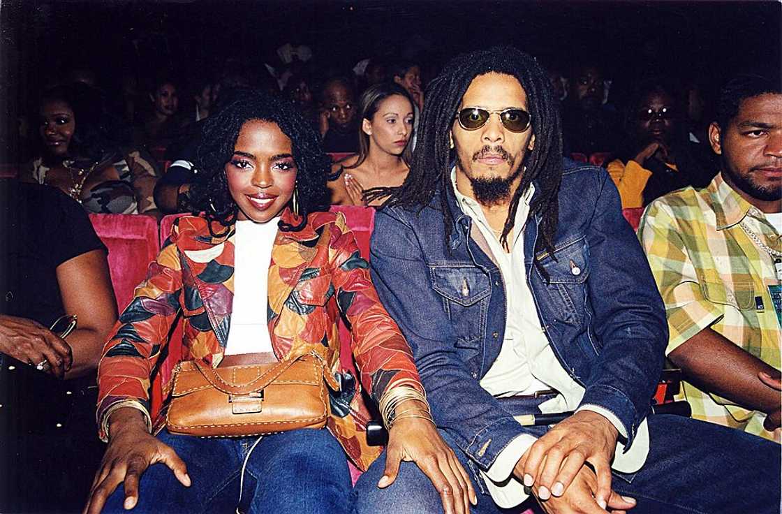 Lauryn Hill and Rohan Marley during The 1999 Source Hip-Hop Music Awards