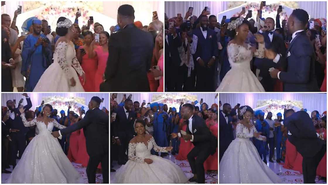 The bride outdanced the groom in the video. The bride outdanced the groom in the video.