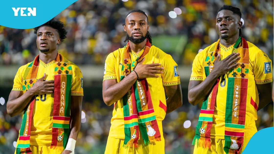Antoine Semenyo with Mohammed Kudus and Mohammed Salisu ahead of Ghana's final World Cup qualifier against Comoros. Photo credit: @GhanaBlackstars/X. Antoine Semenyo with Mohammed Kudus and Mohammed Salisu ahead of Ghana's final World Cup qualifier against Comoros. Photo credit: @GhanaBlackstars/X.