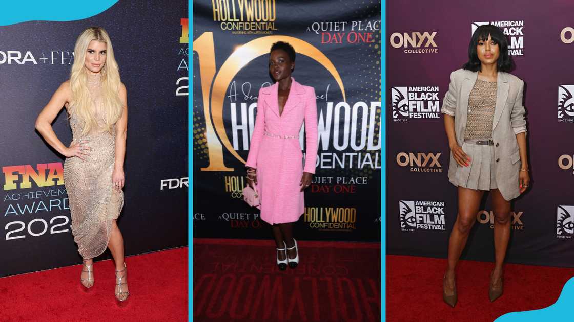 Jessica Simpson (L), Lupita Nyong'o (M), and Kerry Washington (R) are some of the most beautiful actresses in their 40s Jessica Simpson (L), Lupita Nyong'o (M), and Kerry Washington (R) are some of the most beautiful actresses in their 40s