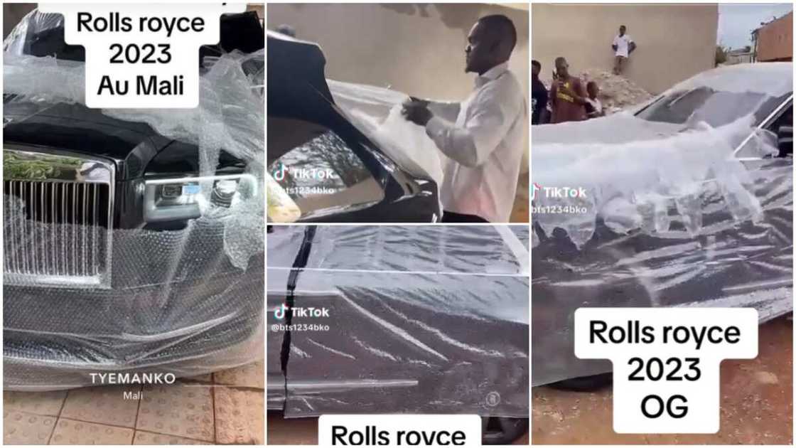 Rolls Royce Cullinan/Man showed off tear rubber car.