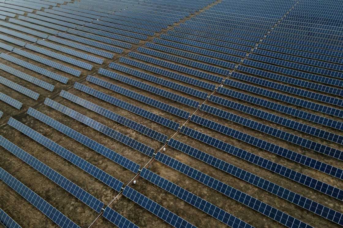 An aerial view of a vast solar-energy installation in Hill County, Texas, on March 1, 2023 An aerial view of a vast solar-energy installation in Hill County, Texas, on March 1, 2023