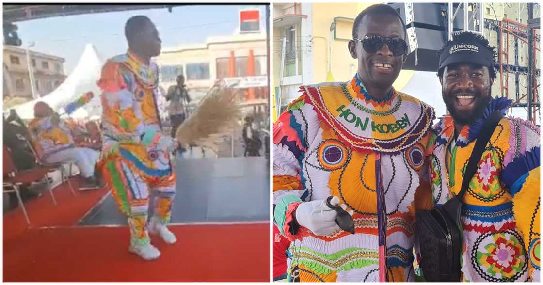 The Western Regional Minister, Kwabena Okyere-Darko Mensah displayed his amazing dance moves during the just-ended Takoradi Masquerade Carnival The Western Regional Minister, Kwabena Okyere-Darko Mensah displayed his amazing dance moves during the just-ended Takoradi Masquerade Carnival