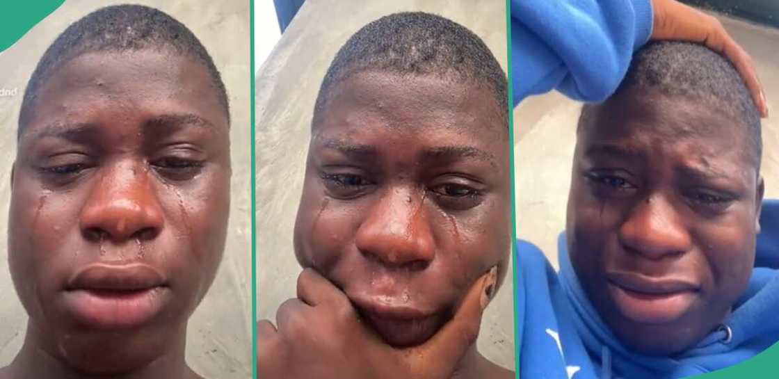 Man cries following heartbrake. Man cries following heartbrake.