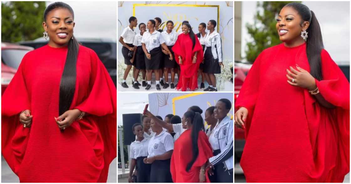 Photos of Nana Aba Anamoah and female students from Accra High School.