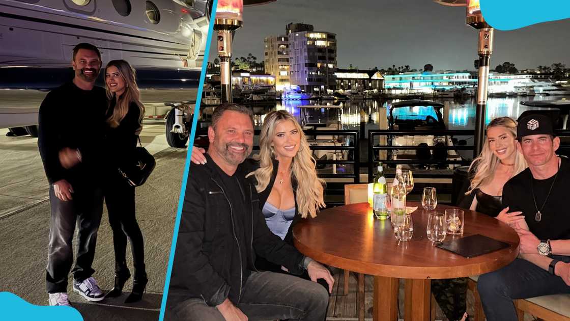 Christopher Larocca and Christina Haack (L). The couple poses with friends (R) Christopher Larocca and Christina Haack (L). The couple poses with friends (R)