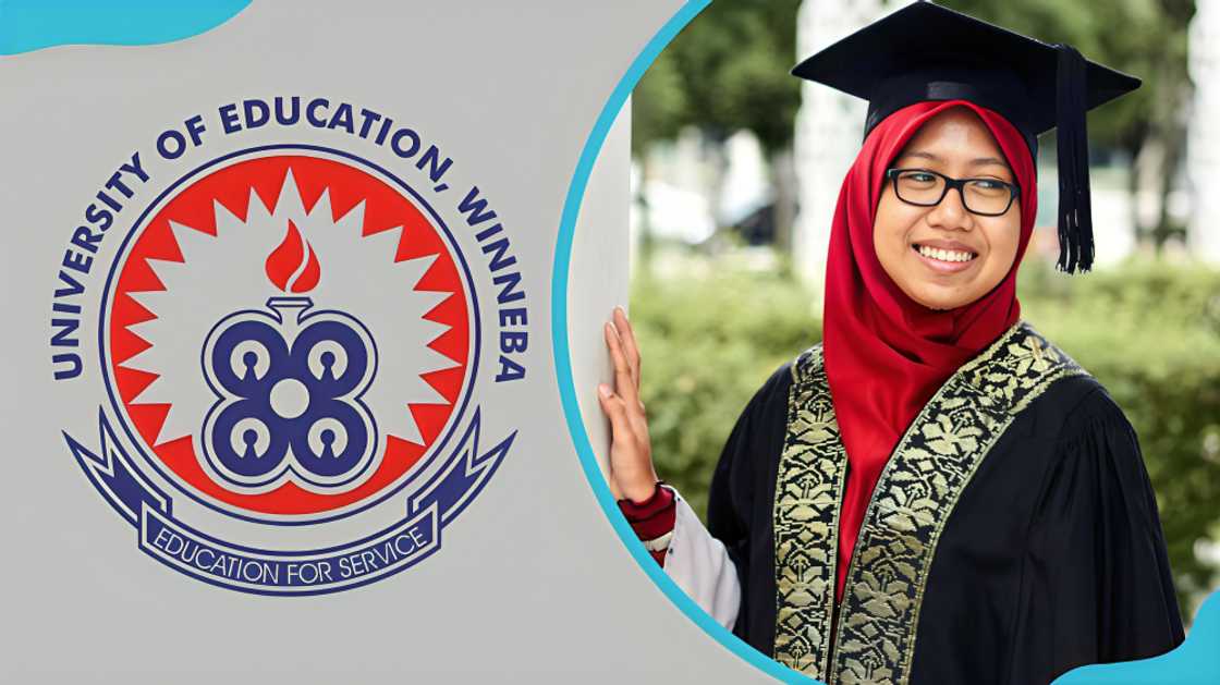 UEW logo. A university graduate UEW logo. A university graduate