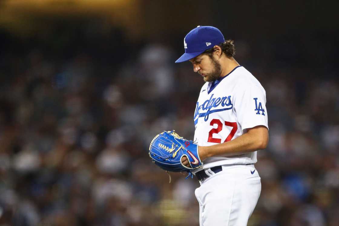 Trevor Bauer on the pitch when he was playing for Dodgers Trevor Bauer on the pitch when he was playing for Dodgers