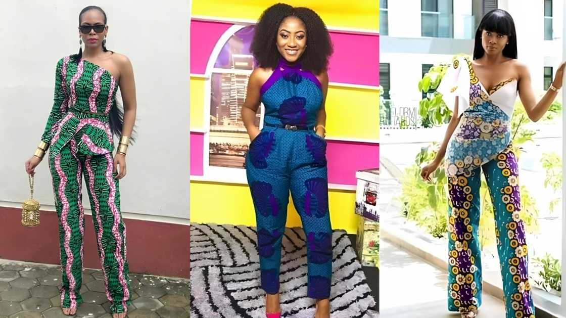 Women in Designer Ankara jumpsuits Women in Designer Ankara jumpsuits