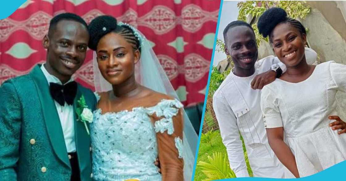 Photo of Ghanaian bride and her husband Photo of Ghanaian bride and her husband
