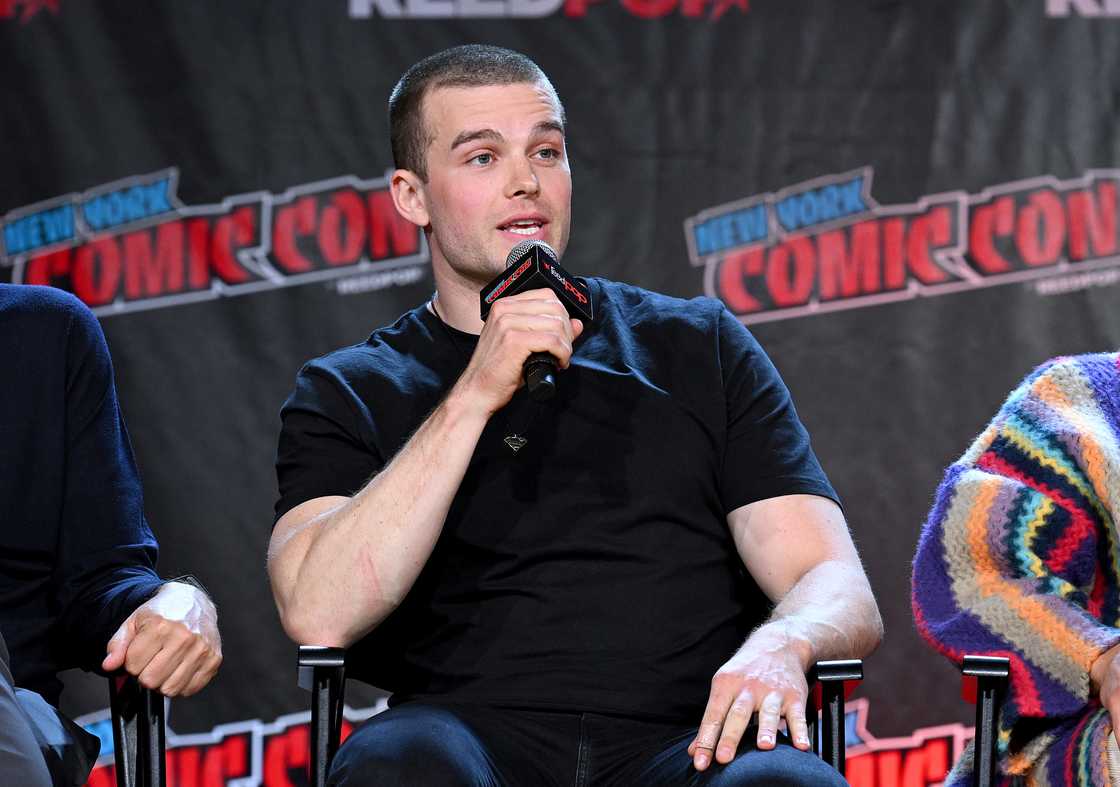 Joshua Orpin speaks onstage at HBO Max and DC's Doom Patrol and Titans panel