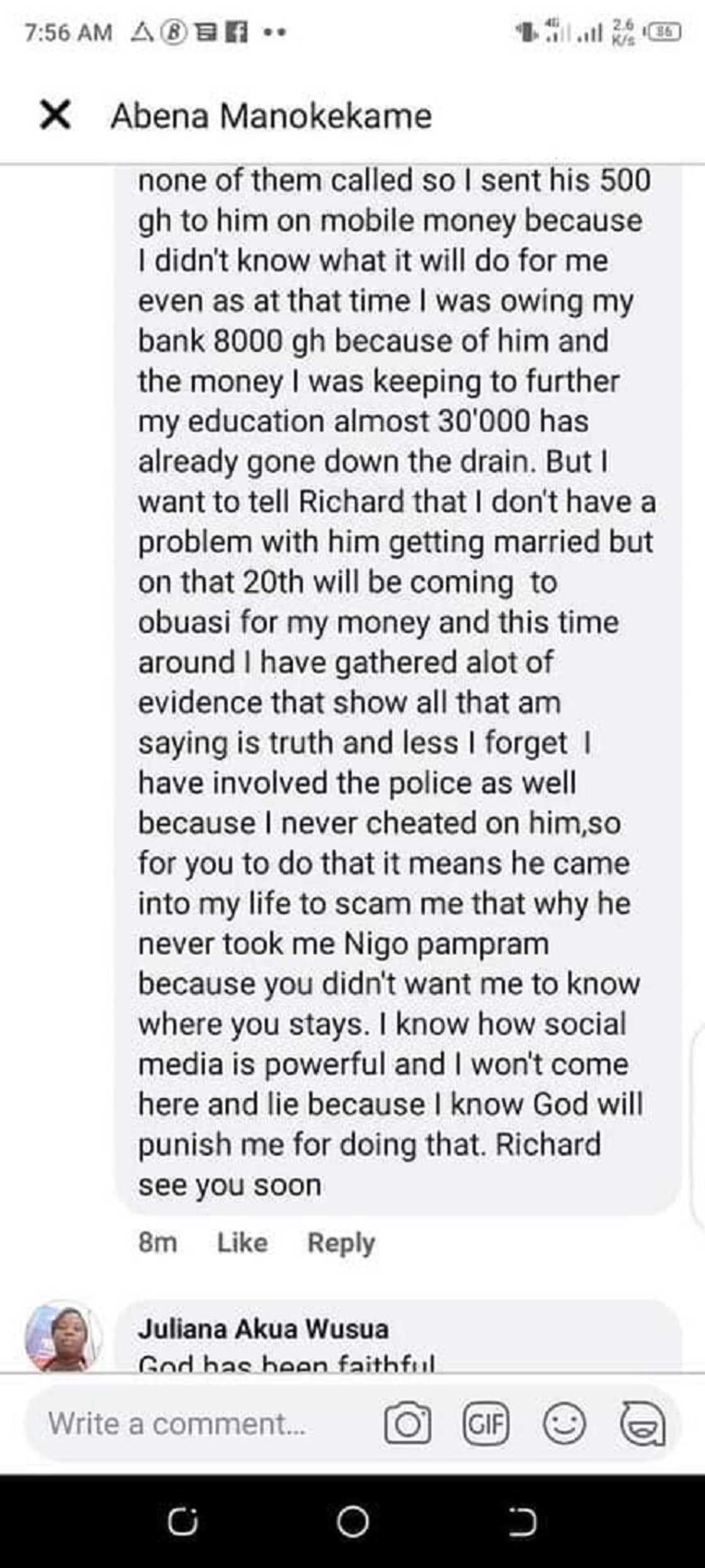 I spent GHc 38k to take care of you & you leave me; we shall see at the wedding - Lady I spent GHc 38k to take care of you & you leave me; we shall see at the wedding - Lady