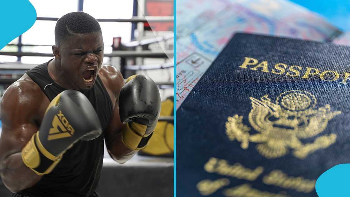 Ghanaian, Boxer, Freezy Macbones, Life Abroad, job, travel, passport Ghanaian, Boxer, Freezy Macbones, Life Abroad, job, travel, passport