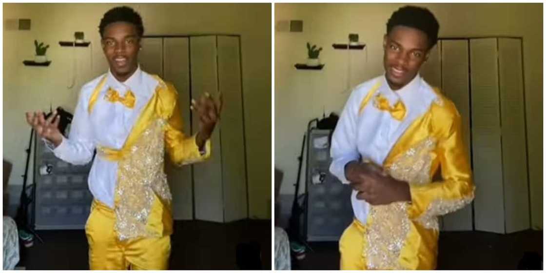 Photos of the man in the yellow half-tuxedo. Photos of the man in the yellow half-tuxedo.