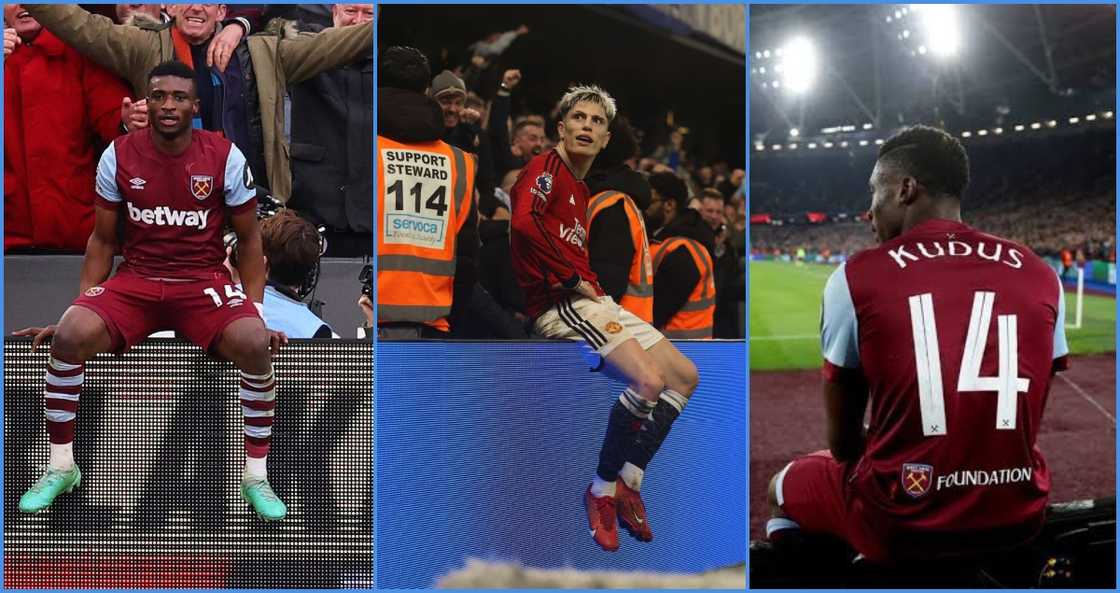 Garnacho copies Mohammed Kudus' celebration after scoring against Chelsea Garnacho copies Mohammed Kudus' celebration after scoring against Chelsea