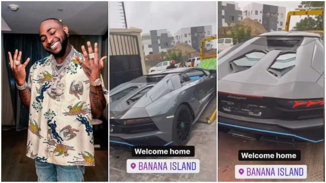 Davido welcomed the car home. Davido welcomed the car home.