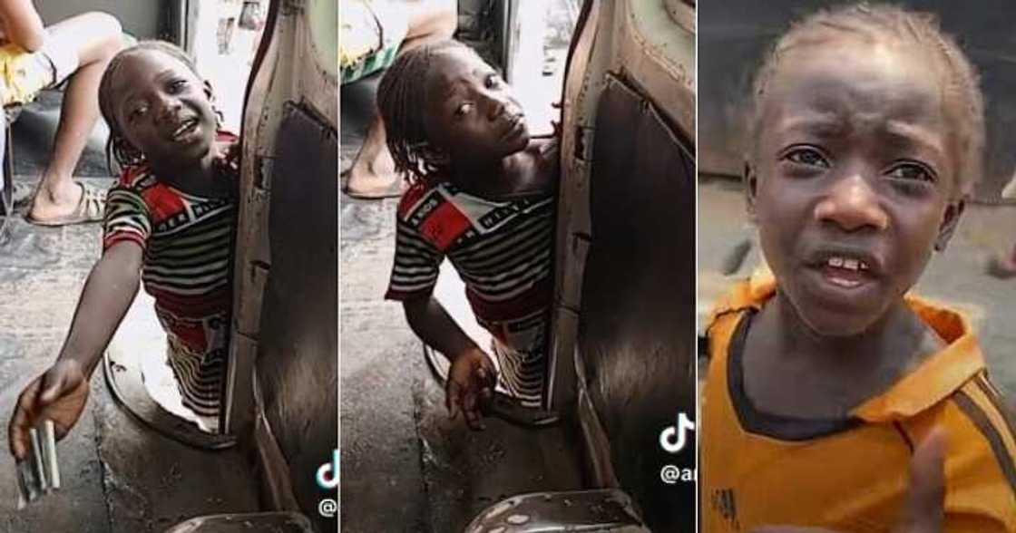 Lady bumps into viral little beggar on the road Lady bumps into viral little beggar on the road
