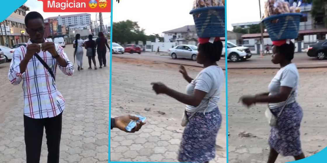 Photo of plantain chips seller and buyer