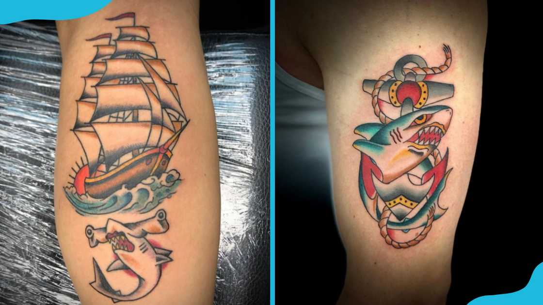 Shark and nautical themes tattoos