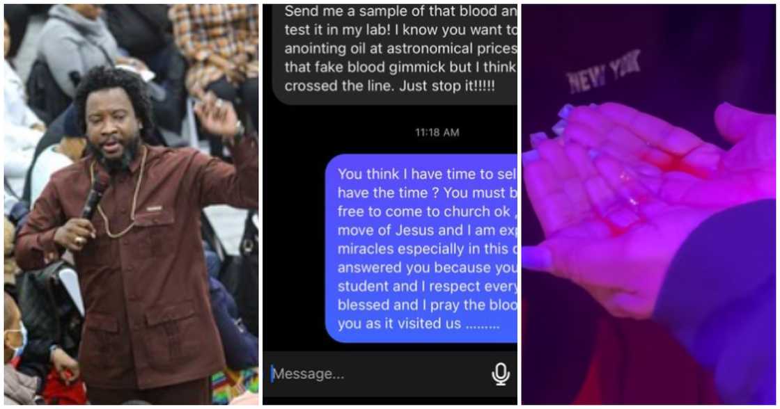 Sonnie Badu replied a fan who demanded sample of his miraculous oil that turned to blood Sonnie Badu replied a fan who demanded sample of his miraculous oil that turned to blood