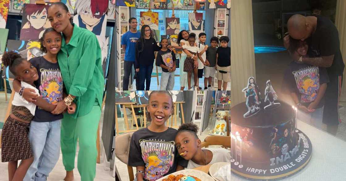 Dede Ayew's wife, Yvonne, and daughters, Inaya and Maha Dede Ayew's wife, Yvonne, and daughters, Inaya and Maha