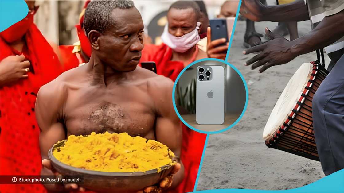 A lady’s phone goes missing after the Homowo task force disrupts the church service while enforcing a ban on noise-making, education, Ga people