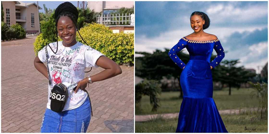 Joy as pretty lady who sponsored self in school finally graduates, says she wrote JAMB & WAEC exams 4 times