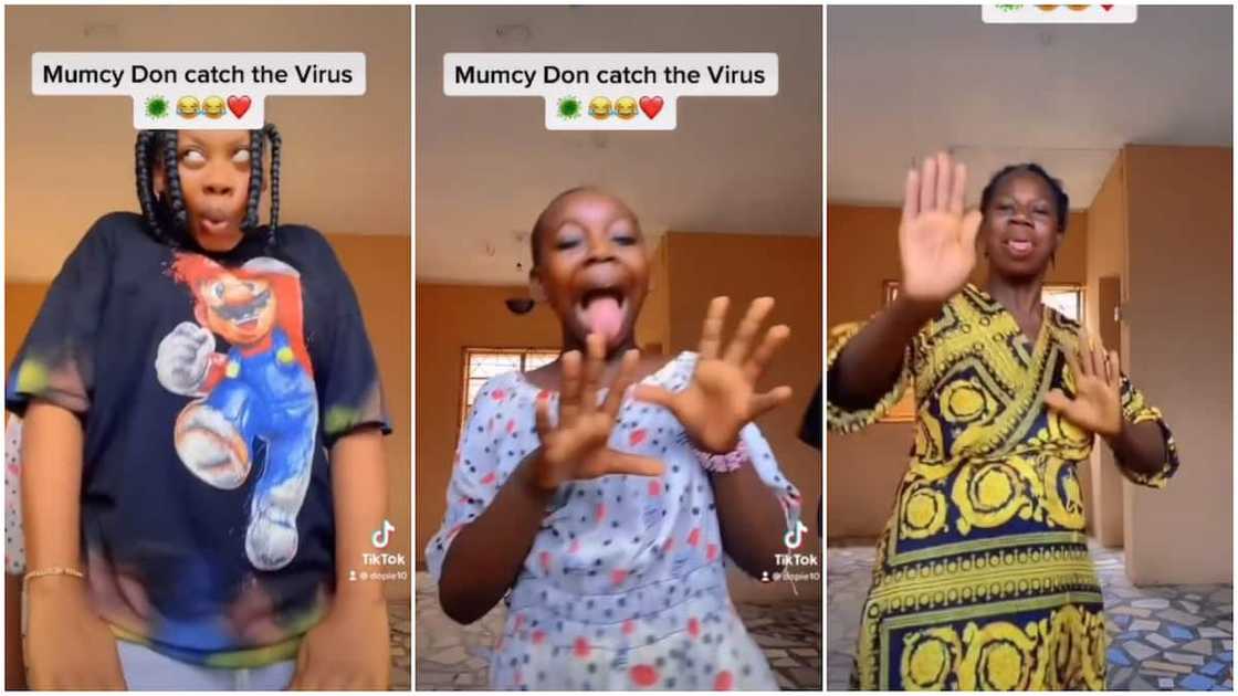 The mother danced with much energy. The mother danced with much energy.