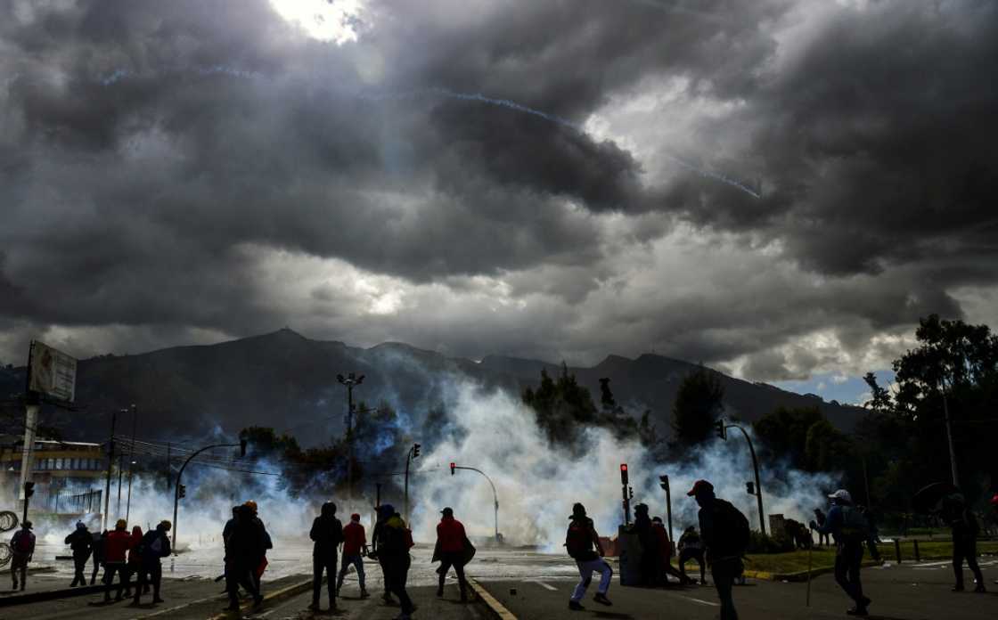 Most of the protesters, some 10,000, are concentrated in Quito Most of the protesters, some 10,000, are concentrated in Quito