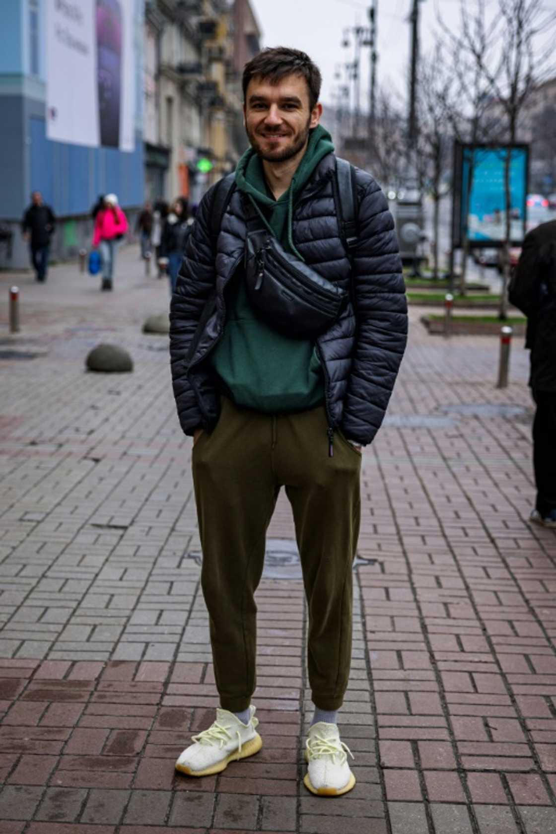 Igor, 26, poses in Kyiv in garb in keeping with the times and to match a trend set by his president Igor, 26, poses in Kyiv in garb in keeping with the times and to match a trend set by his president