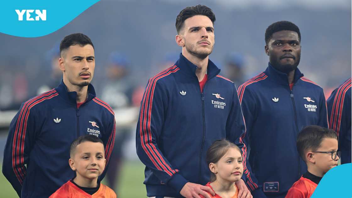 Gabriel Martinelli, Declan Rice, Thomas Partey, line-up, Arsenal, PSG, Champions League, Mikel Arteta. Gabriel Martinelli, Declan Rice, Thomas Partey, line-up, Arsenal, PSG, Champions League, Mikel Arteta.