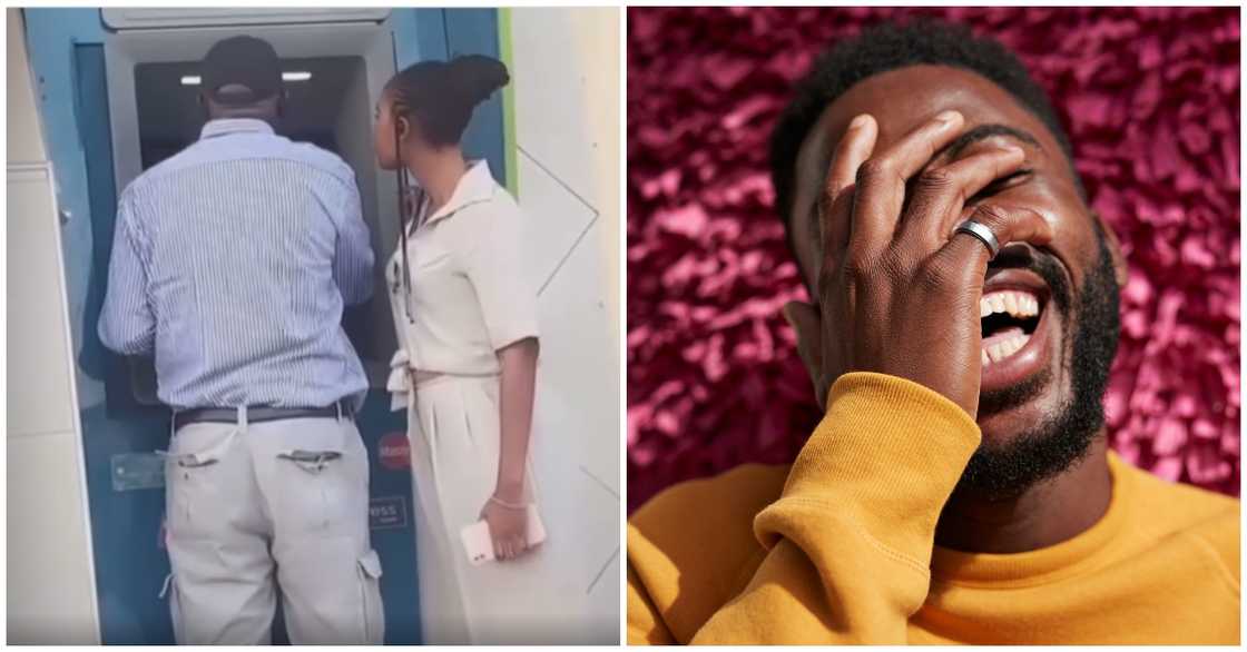 Man spotted with lady at ATM in viral video Man spotted with lady at ATM in viral video