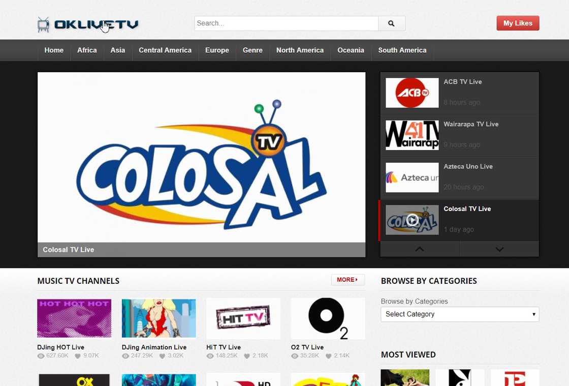 OKLiveTV website OKLiveTV website